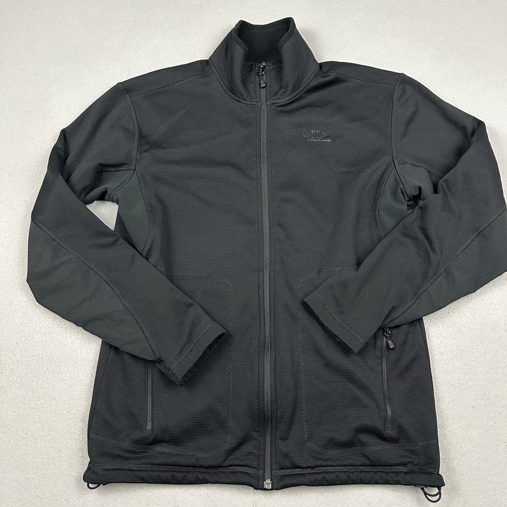 The North Face Jacket Men Medium Black Windbreaker Full Zip Pockets Lined